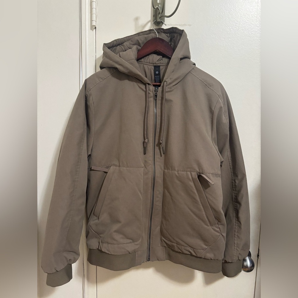 Lululemon Reversible Insulated Hoodie Jacket LM4AR5S Size S Fawn Brown